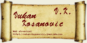 Vukan Kosanović vizit kartica